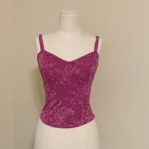 Free People Pink Lace Corset Top